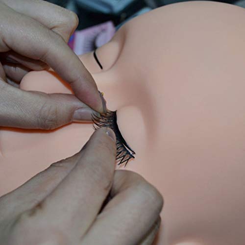 25cmx15cm Maniquí, De Cabeza Plana De Silicona Falsa Práctica Extensiones De Pestañas Maquillaje Modelo De Formación Masaje