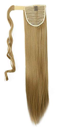 26" 65cm Extensión Clip de cola para el cabello en cabello rubio ceniza - Cola de caballo Recto Largo postizo Cola de caballo Extensiones envolventes 135g
