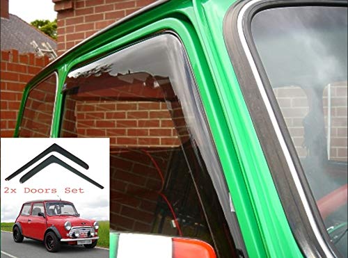 2x Deflectores de Aire Compatible con Austin Mini Cooper Classic 1968-2000 MK1 Derivabrisas protección sol lluvia nieve viento Vidrio acrílico PMMA de primera calidad