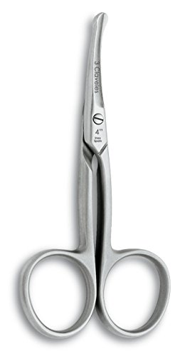 3 Claveles - Tijeras Bebé, Curvas, Acero Inoxidable - (4")