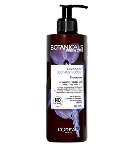 (3 PAQUETE) L'Oréal Paris Botanicals Terapia calmante SHAMPOO PARA LAVANDA x 400ml & LAVANDA BÁSICA DE ACONDICIONAMIENTO 200ml Y LAVANDA MASCARILLA 200ml SENSITIVE SCALPS Y FINA FRAGILE