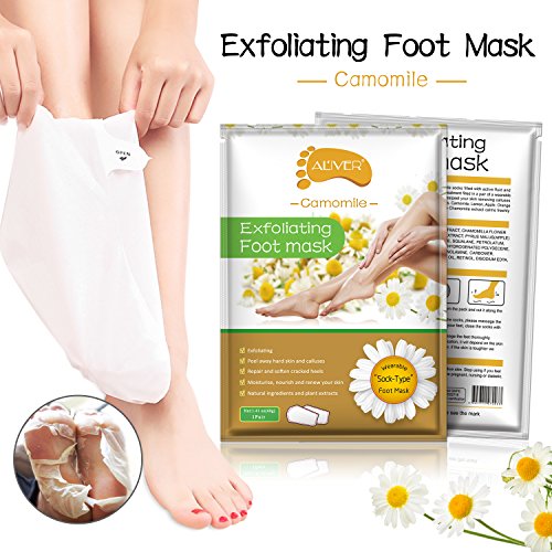 3 Pares Máscara Exfoliante de para Pies y Suaves en 5 a 7 Días Peeling de Callos y Piel Muerta Repara Tacones ásperos bebé Pies para Hombres y Mujeres (Manzanilla)