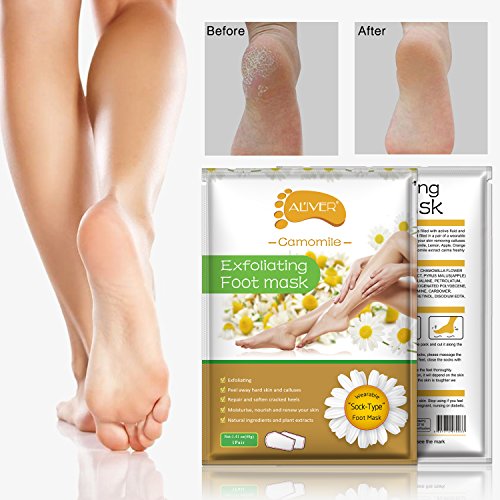 3 Pares Máscara Exfoliante de para Pies y Suaves en 5 a 7 Días Peeling de Callos y Piel Muerta Repara Tacones ásperos bebé Pies para Hombres y Mujeres (Manzanilla)