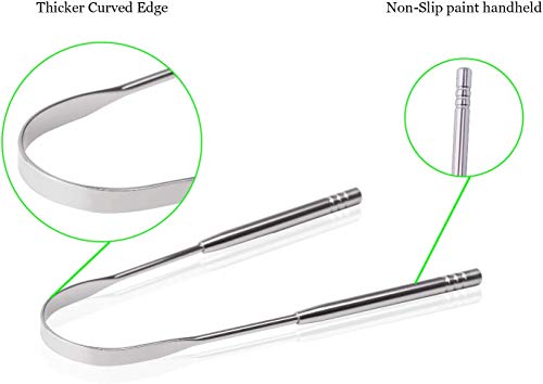 3 Pieces Limpiadores de Lengua,Automoness Raspador de lengua con Caja Metal,Limpieza Cepillo Lengua,Uso Recomendado por Dentistas（Negro）