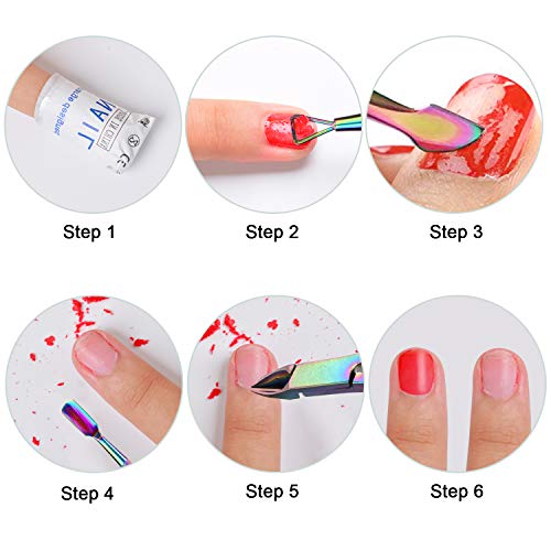 3 Piezas Pinza de Cutículas con Levantador de Cutícula Removedor de Cutícula de Acero Inoxidable y Herramienta de Belleza Cortador, Mwoot Alicates Cortaúñas, Pedicura y Herramientas de Manicura