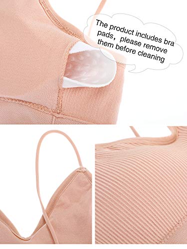 3 Sujetadores de Tubo de Cuello V Camisola con Relleno sin Costura Bandeau Sujetador Deportivo Sujetador de Dormir con Tirantes Elásticos (Negro, Blanco, Color de Piel, XL-XXL)