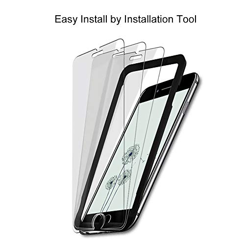 [3 Unidades] Protector de Pantalla para iPhone 7 / iPhone 8/iPhone 6/iPhone 6s,Cristal Templado para iPhone 7/8/6/6s Alta Definicion,9H Dureza,Sin Burbujas - Transparente