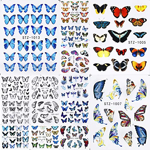 30 Hojas Pegatinas Uñas al Agua, Decorativa Pegatinas Transferencia Agua Uñas Nail Art Stickers con pinzas para Manicura Uñas