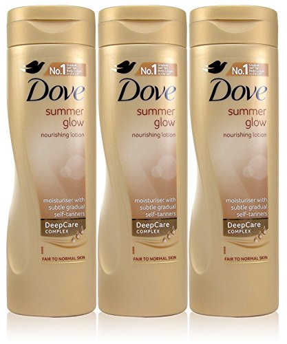 3x Dove verano GLOW Nutritivo Loción CLARO A normalizar Piel auto bronceador 250ml