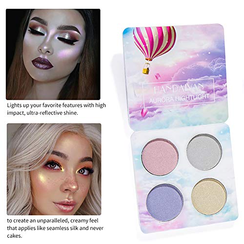 4 colores Highlighter Makeup Palette Angmile Matte Smoky Shimmer Glitter Eyeshadow Primer Maquillaje impermeable Paleta Cosméticos sombra de ojos Powder Make Up Waterproof Matte and Shimmers (2)