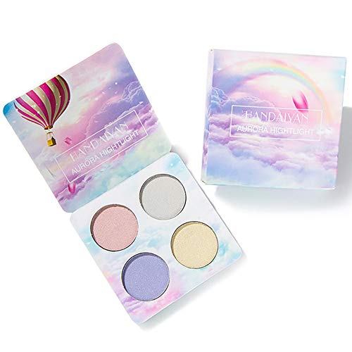 4 colores Highlighter Makeup Palette Angmile Matte Smoky Shimmer Glitter Eyeshadow Primer Maquillaje impermeable Paleta Cosméticos sombra de ojos Powder Make Up Waterproof Matte and Shimmers (2)
