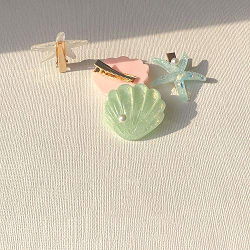 4 horquillas para el pelo con perlas de estilo moderno, de resina acrílica, para mujeres y niñas, accesorios para el pelo