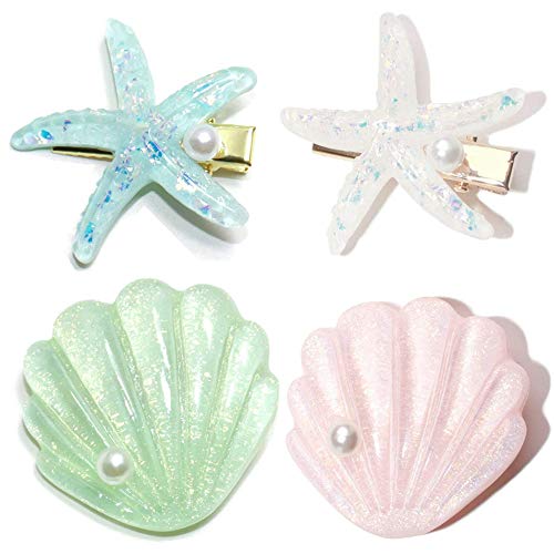 4 horquillas para el pelo con perlas de estilo moderno, de resina acrílica, para mujeres y niñas, accesorios para el pelo