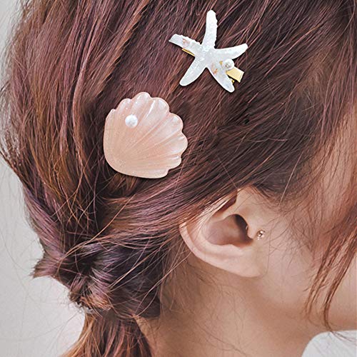 4 horquillas para el pelo con perlas de estilo moderno, de resina acrílica, para mujeres y niñas, accesorios para el pelo