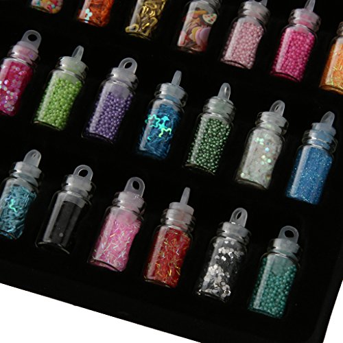 48 Botellas De Uñas Pegatina Elegante Manicura Del Arte DIY Brilla Lentejuelas Consejos De Decoración