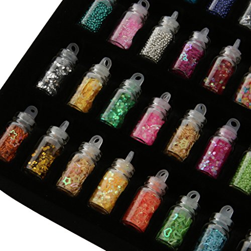 48 Botellas De Uñas Pegatina Elegante Manicura Del Arte DIY Brilla Lentejuelas Consejos De Decoración