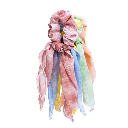 5 lazos de gasa para el pelo, estilo vintage, con diseño floral, para mujer