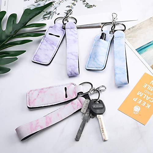 5 pares de llaveros con soporte para lápiz labial, de neopreno, con cordones de clip de metal, apto para rastreador y salvaguardia de Chapstick