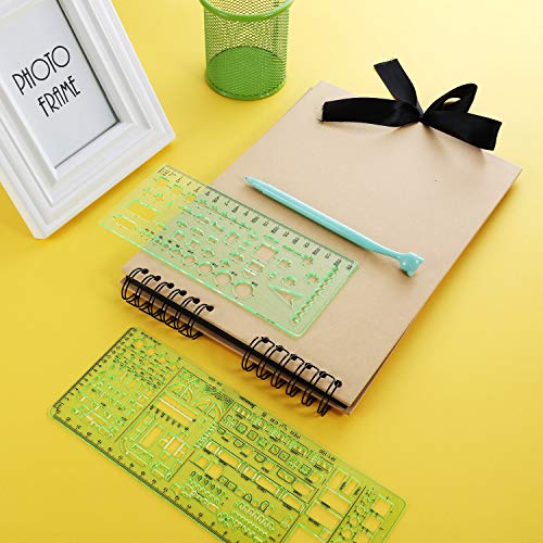 5 Piezas Regla de Dibujo, Regla de Plástico, Regla de Plantilla de Dibujo, para Estudiantes, Oficina, Escuela, Construcción