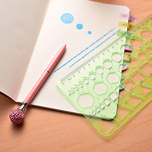 5 Piezas Regla de Dibujo, Regla de Plástico, Regla de Plantilla de Dibujo, para Estudiantes, Oficina, Escuela, Construcción