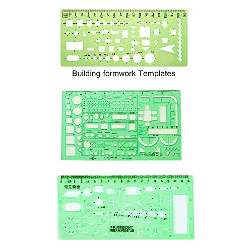 5 Piezas Regla de Dibujo, Regla de Plástico, Regla de Plantilla de Dibujo, para Estudiantes, Oficina, Escuela, Construcción