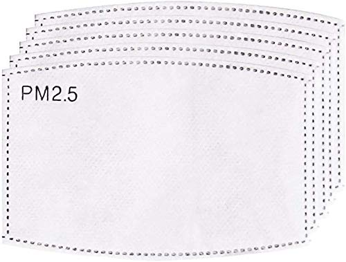 5 protectores de moda, lavables y reutilizables, de algodón, transpirable, para exteriores, para hombre y mujer, 10 unidades, filtro de carbón activado reemplazable