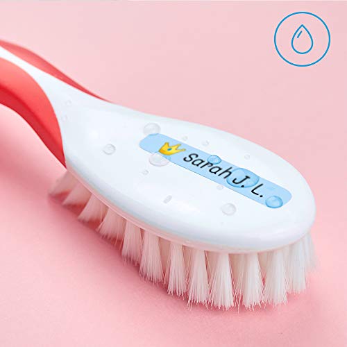 50 Etiquetas Adhesivas Personalizadas, de 6 x 1 cms, para marcar objetos, libros, fiambreras, etc. Color Rosa Basico