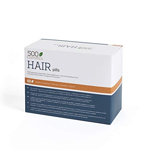 500Cosmetics Hair- Cápsulas Naturales para Prevenir y Evitar la Caída del Pelo con L-Cysteine y Zinc - Mejora el estado del Cabello y Aporta Nutrientes - Para Hombre y Mujer. (1)