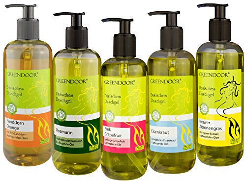 500ml Greendoor Básica Gel de ducha Hierba de jengibre - 100% Natural de la manufactura de cosmética natural, sin Silicona, sin Sulfato, sin conservantes