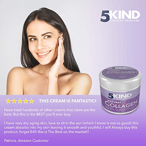 5KIND Crema Corporal Colágeno Y Manteca De Cacao-Hidratante, Revitalizante Y Reafirmante-Aceites Naturales Para Una Piel Bonita, Suave Y Radiante, Crema Corporal De Rápida Absorción, No Grasa