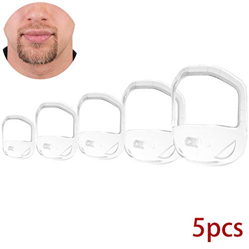 5PCS Peine Plantilla Guía de Afeitado para Barba transparente Diferentes tamaños Plantilla de herramienta de modelado de barba Peine de Barba Plantilla de Barba Herramienta de Formación