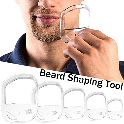5PCS Peine Plantilla Guía de Afeitado para Barba transparente Diferentes tamaños Plantilla de herramienta de modelado de barba Peine de Barba Plantilla de Barba Herramienta de Formación