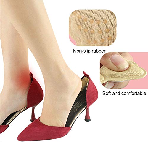 6 pares de almohadillas para el talón Las plantillas cómodamente insertadas son adecuadas para zapatos sueltos demasiado grandes Tapas acolchadas con cubierta protectora adecuada para damas hombres