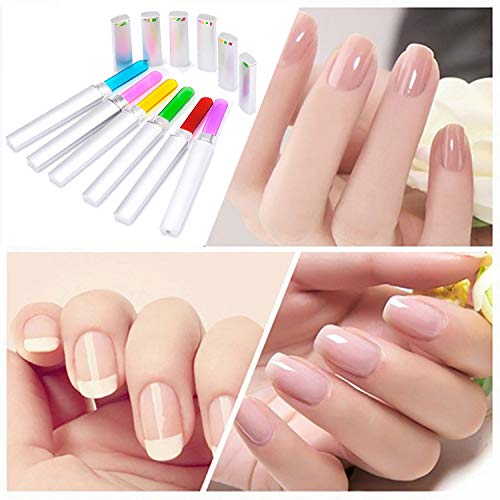6 x Limas de uñas Cristal - Glass Nail File – Cuidado de Uñas Cristal de Lujo Premium para una Manicura y Pedicura Duradera