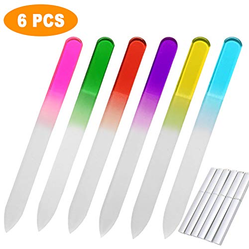 6 x Limas de uñas Cristal - Glass Nail File – Cuidado de Uñas Cristal de Lujo Premium para una Manicura y Pedicura Duradera