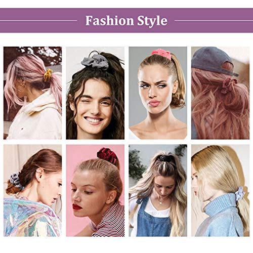 60 Piezas Gomas de Pelo Scrunchies Terciopelo Coleteros de Tela Scrunchies Pastel Velvet Elástico Hair Scrunchies-Accesorios para el cabello para mujeres niñas con bolsa de almacenamiento