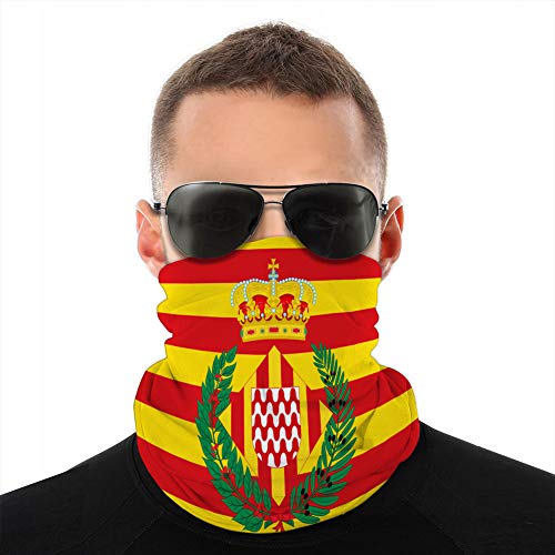 846 Cubiertas Unisex A prueba de viento Transpirable Lavable Reutilizable Cubiertas de fuerza elástica Cubierta bandera de girona es una ciudad de españa Cubierta protectora unisex Escudo