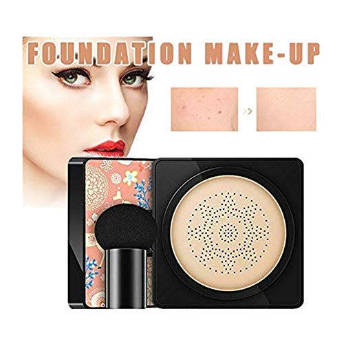 99AMZ Mujeres Mushroom Head Air Cushion CC Cream Concealer Foundation Herramientas de Maquillaje Facial BB cream Mate Resistente al agua Foundation Cushion Bases para Piel de Todos (A-Color natural)