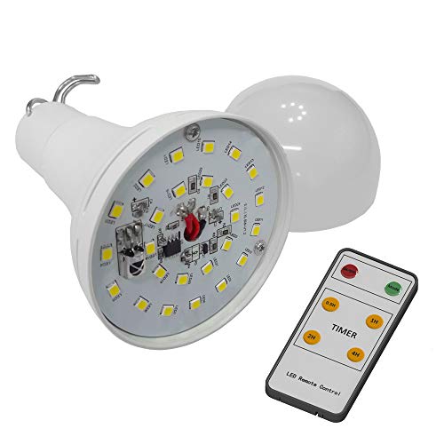 A0ZBZ Bombilla de luz solar LED 9W Lámpara led portátil Lámpara solar Proyector 6500K Con energía solar USB cargado con control remoto para iluminación de carpa de camping interior al aire libre