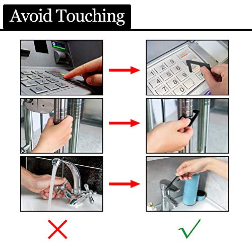 Abre puertas sin contacto[Paquete de 6],Amanter,abrepuertas higienico[Clean-Key EDC][Abrepuertas Gancho para][Mantenga sus manos limpiass]
