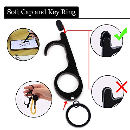 Abre puertas sin contacto[Paquete de 6],Amanter,abrepuertas higienico[Clean-Key EDC][Abrepuertas Gancho para][Mantenga sus manos limpiass]