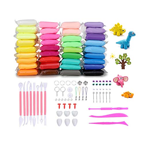 Abree 36 Colores Slime Kit - DIY Arcilla Colorida de Caucho de Barro Magia Plastilina - Juguetes Educativos sin Tóxicopara Niños - Regalo Creativo de Cumpleaños para Niños de 3 años/5 años/7 años