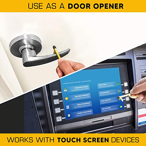 Abridor de Puerta Pack de 3 - Gancho Sin Contacto para Abrir Manijas - Pulsador, Lápiz Táctil y Llavero - Herramienta de Bolsillo para Seguridad e Higiene