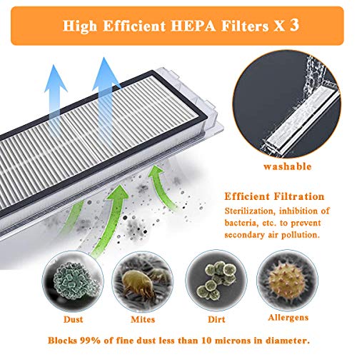 Accesorios para Xiaomi Roborock S60 S65 S50 S51 S55 S5 S6 y E35 E25 E20 C10 T6 T60 T65 Recambio de Xiaomi MI Robot Aspiradora - 13piezas