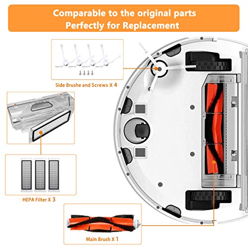 Accesorios para Xiaomi Roborock S60 S65 S50 S51 S55 S5 S6 y E35 E25 E20 C10 T6 T60 T65 Recambio de Xiaomi MI Robot Aspiradora - 13piezas