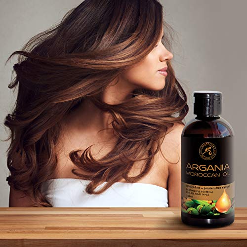 Aceite de Argán 250ml - Argania Spinosa Kernel Oil - Marruecos - 100% Pure & Natural - Mejor Aceite para el Cabello - Grandes Beneficios para la Piel - Cuidado del Cuerpo - Botella de Vidrio