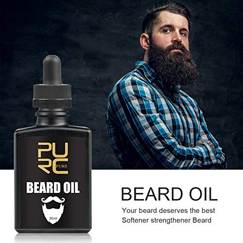 Aceite de Barba, Cuidado de Barba, Beard Oil, Aceite Acondicionador para Hombres, Ideal para El Crecimiento de La Barba, Suavizar, Hidratar, Fortalecer - Ingredientes Naturales Puros