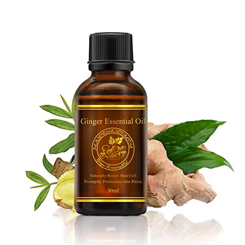 Aceite de Masaje Esencial de Jengibre Plantas de Drenaje Linfático Aceite de Masaje Corporal de Jengibre 100% Puro Natural Promover la Circulación Sanguínea 30 ml