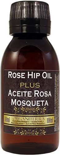 Aceite de Rosa Mosqueta Plus by Organiterra. Unico Aceite de Rosa Mosqueta de Selección Especial con Parámetros Garantizados. Botella 100 ml con Pulverizador y Gotero.