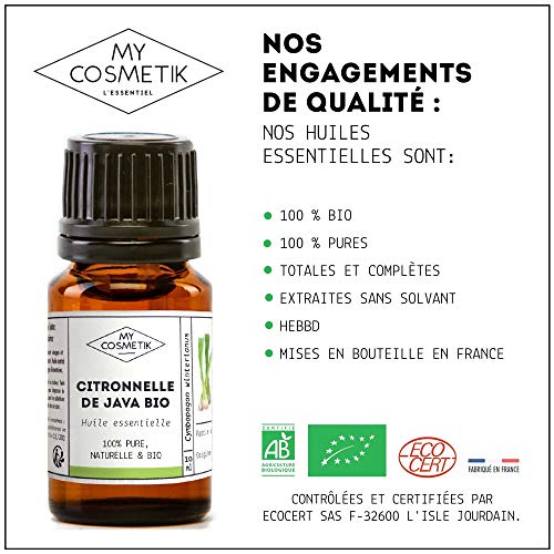 Aceite esencial de citronela de Java orgánico - MyCosmetik - 10 ml